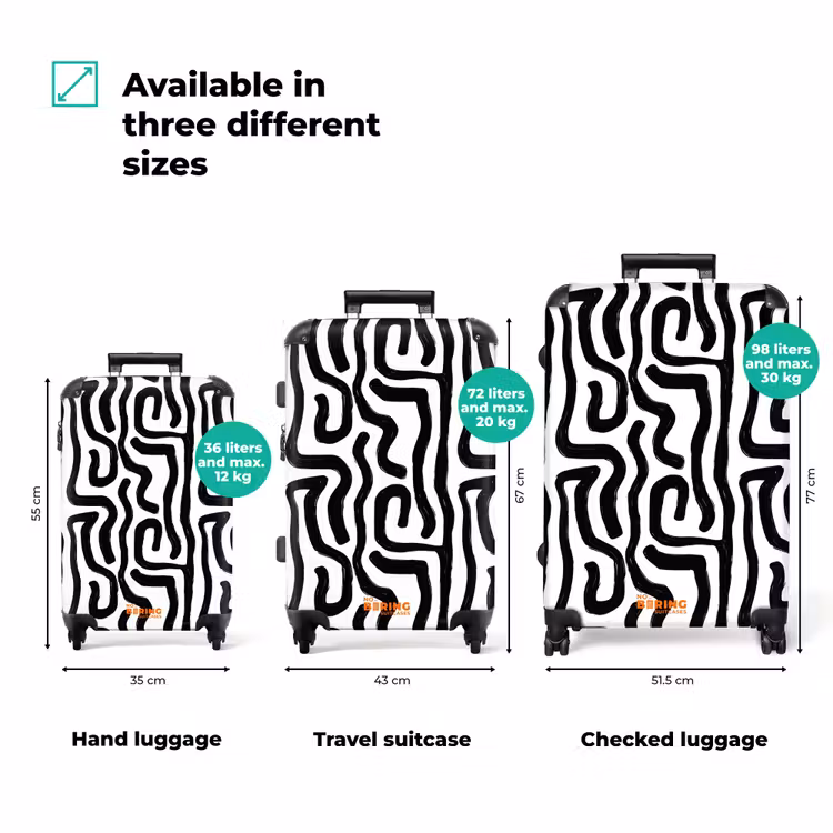 Suitcase - Modern - Lines - Black — 3