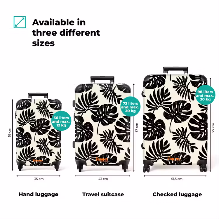 Suitcase - Modern - Monstera - Black — 3
