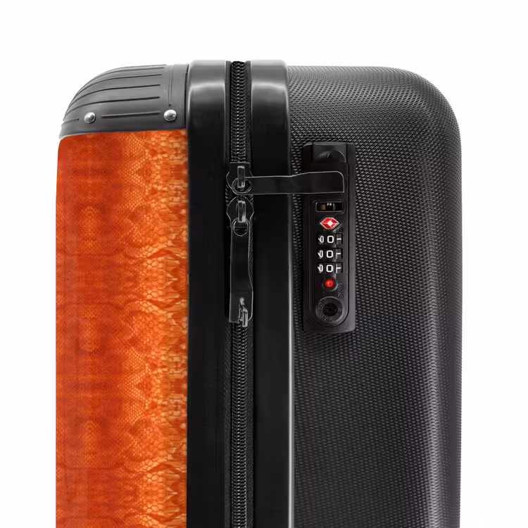 Suitcase - Orange snakeskin with symmetrical scale structure — 6