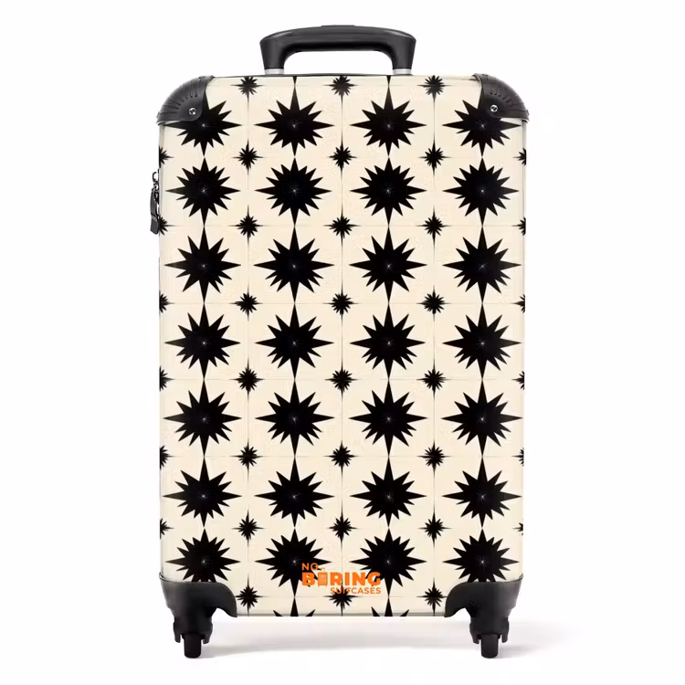 Suitcase - Star shapes - Geometric - Black — 1