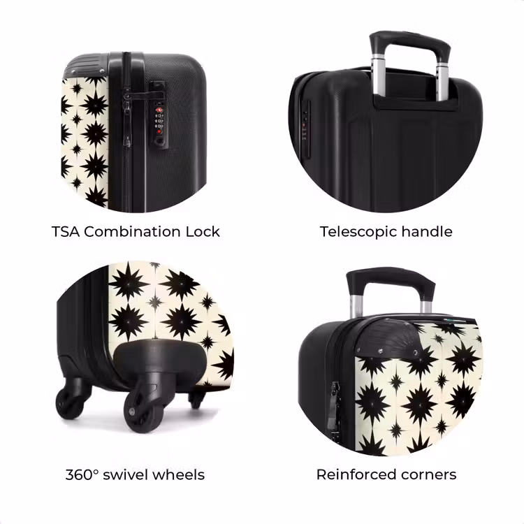 Suitcase - Star shapes - Geometric - Black — 8