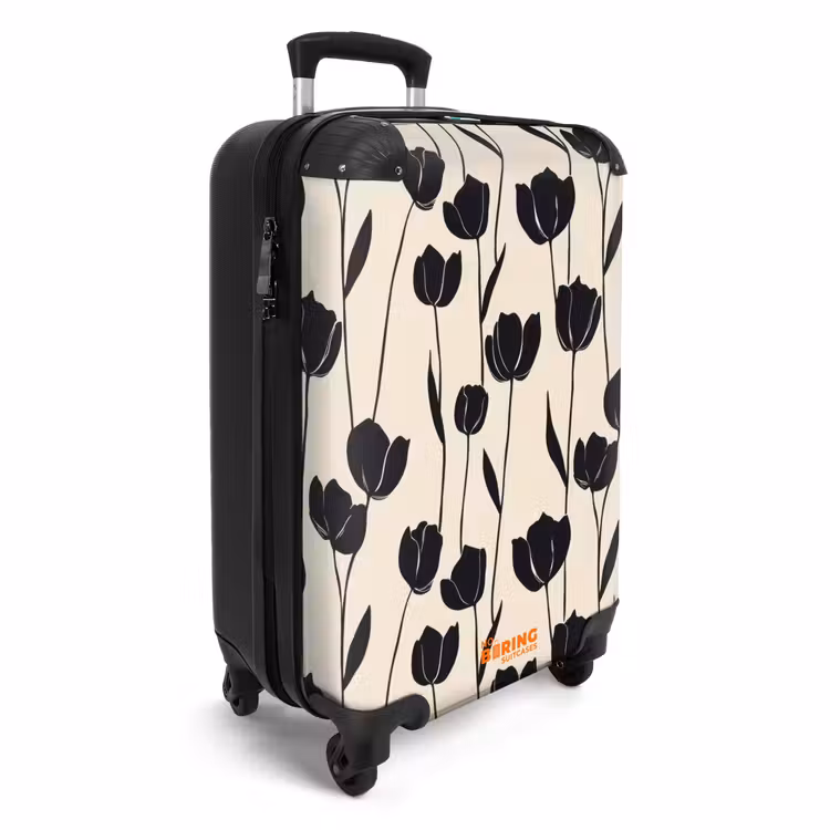 Suitcase - Tulips - Pattern - Black — 2