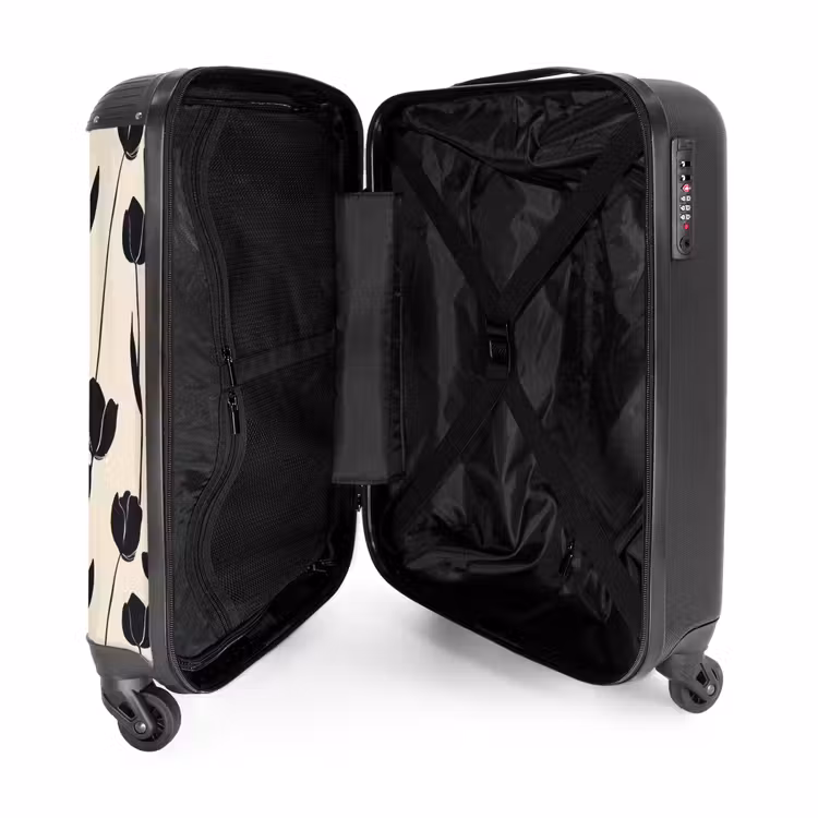 Suitcase - Tulips - Pattern - Black — 5