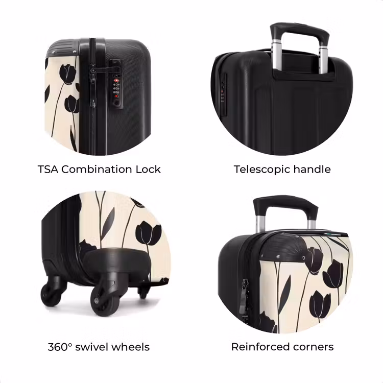 Suitcase - Tulips - Pattern - Black — 8