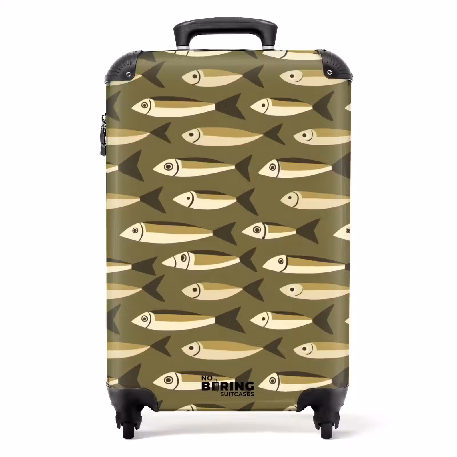 Suitcase - Fish - Pattern - Green — 1