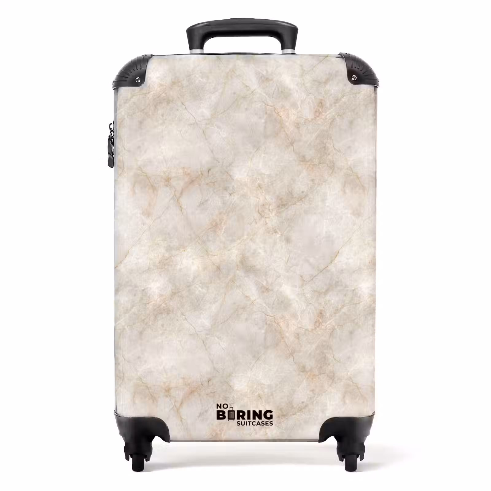 Suitcase - Light Beige - Golden Brown Grains - Marble — 1