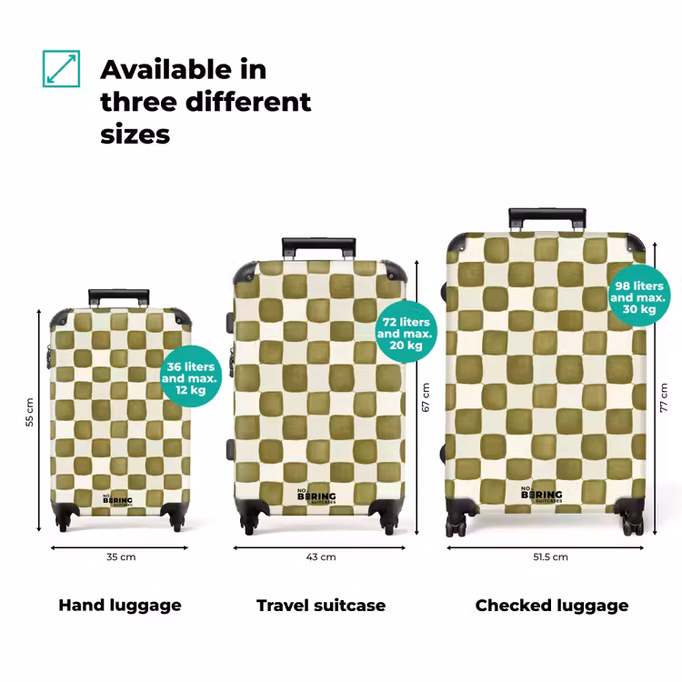 Suitcase - Chess - Pattern - Green — 3