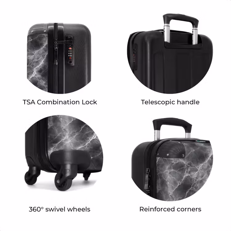 Suitcase - Dark gray - Lightning - Marble — 8