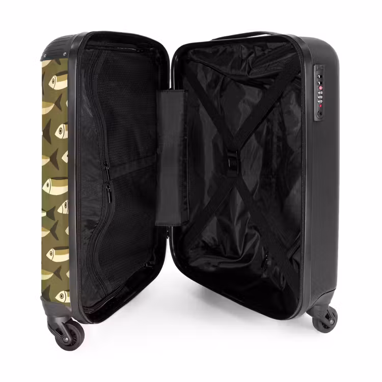 Suitcase - Fish - Pattern - Green — 5