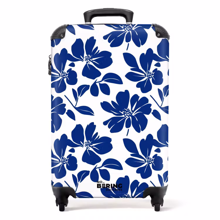Suitcase - Floral - Modern - Blue — 1