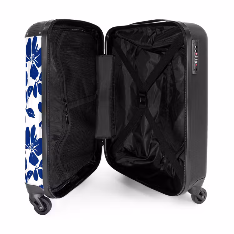 Suitcase - Floral - Modern - Blue — 5