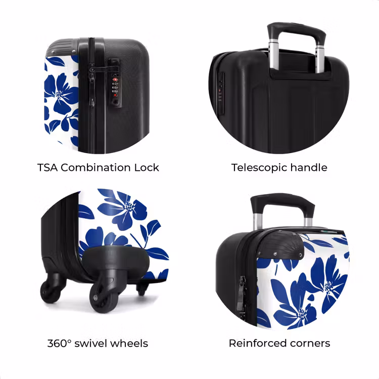 Suitcase - Floral - Modern - Blue — 8