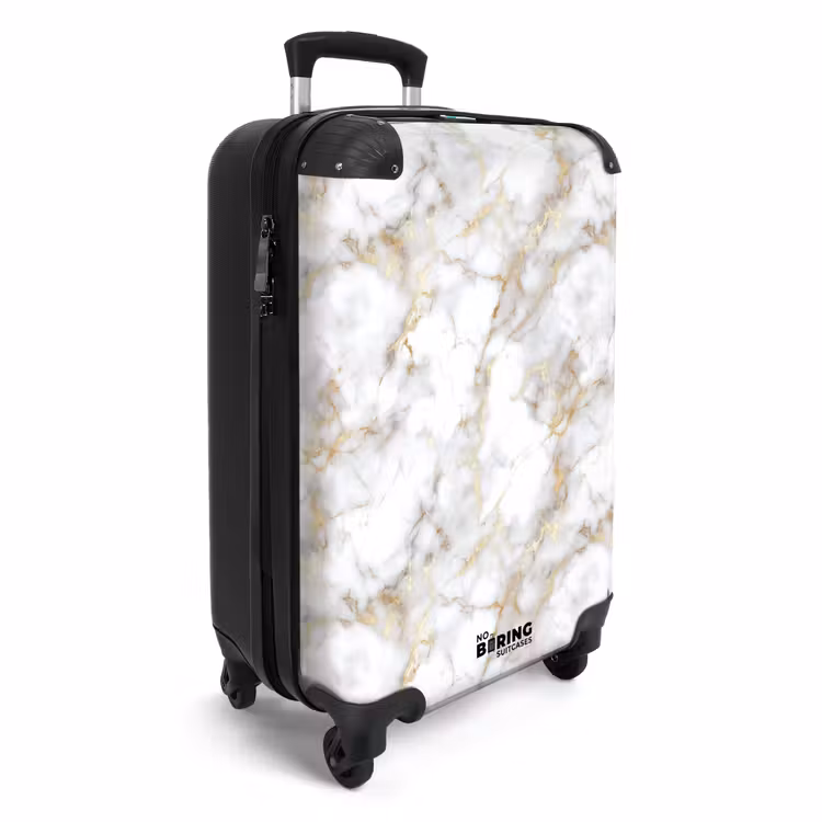 Suitcase - Golden veins - Marble - White — 2