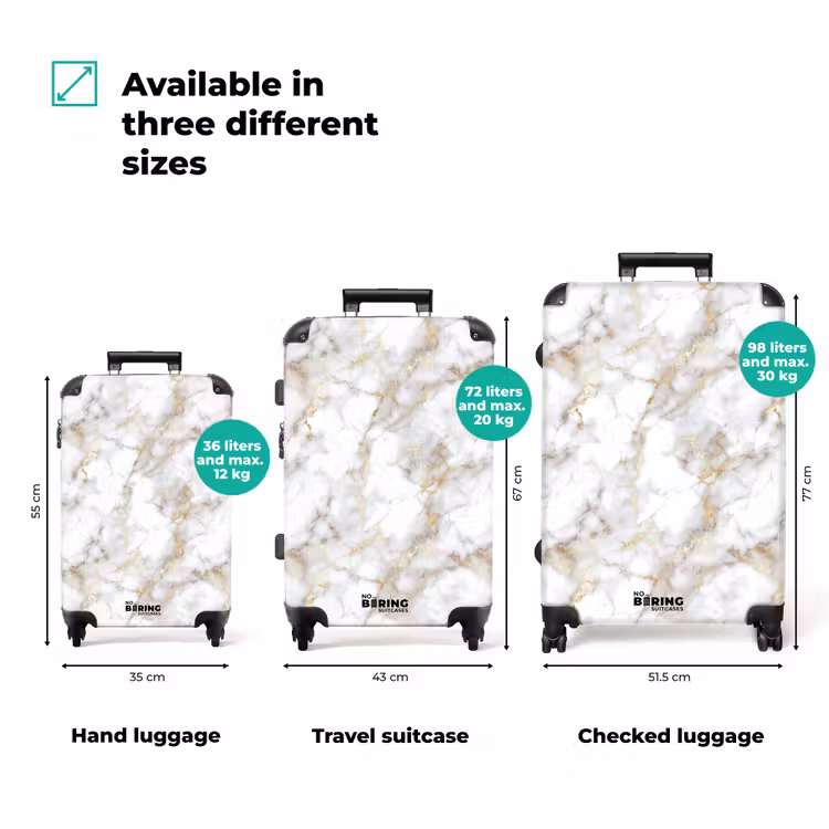 Suitcase - Golden veins - Marble - White — 3