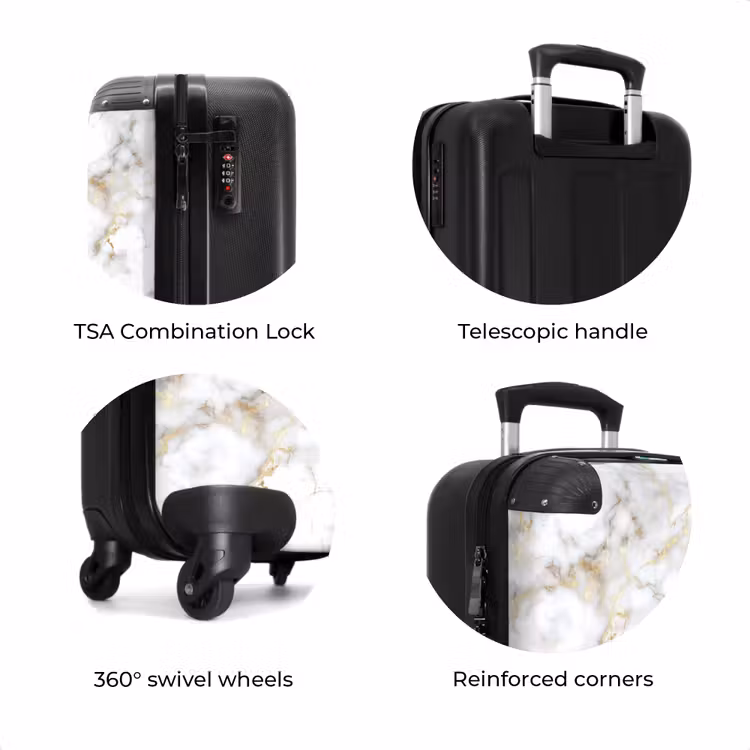 Suitcase - Golden veins - Marble - White — 8