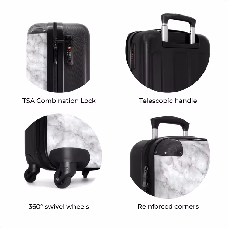 Suitcase - Gray - Marble - Classic - Veins — 8