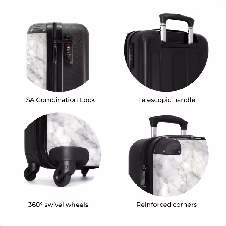 Suitcase - Gray - Marble - Detailed — 8