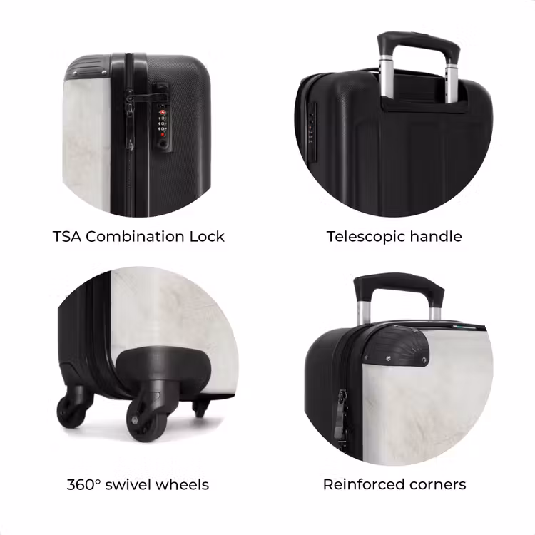 Suitcase - Gray - Marble - Veins — 8