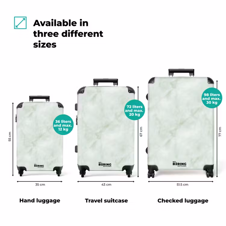 Suitcase - Green - Marble - Flowing veins — 3