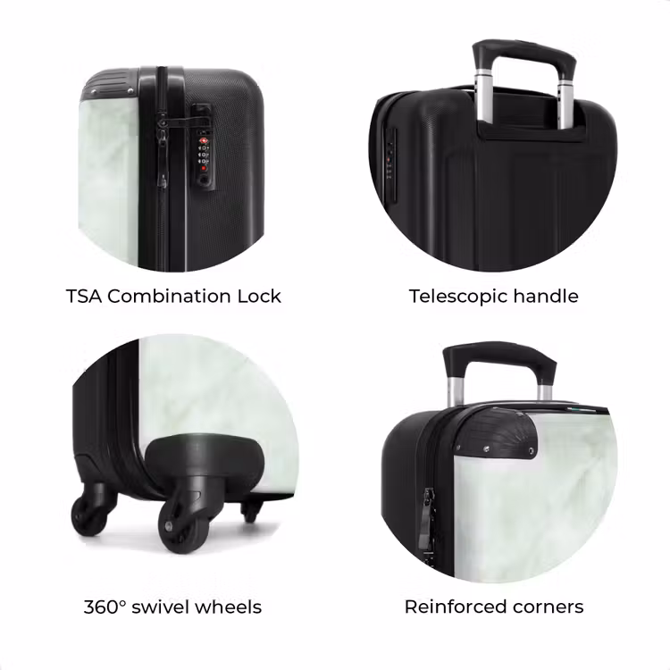 Suitcase - Green - Marble - Flowing veins — 8