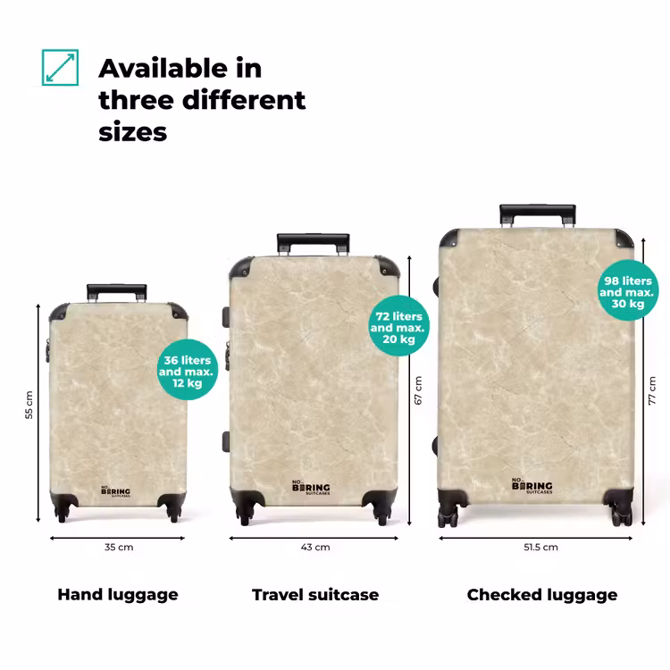 Suitcase - Light beige - Marble - Diffusion veining — 3