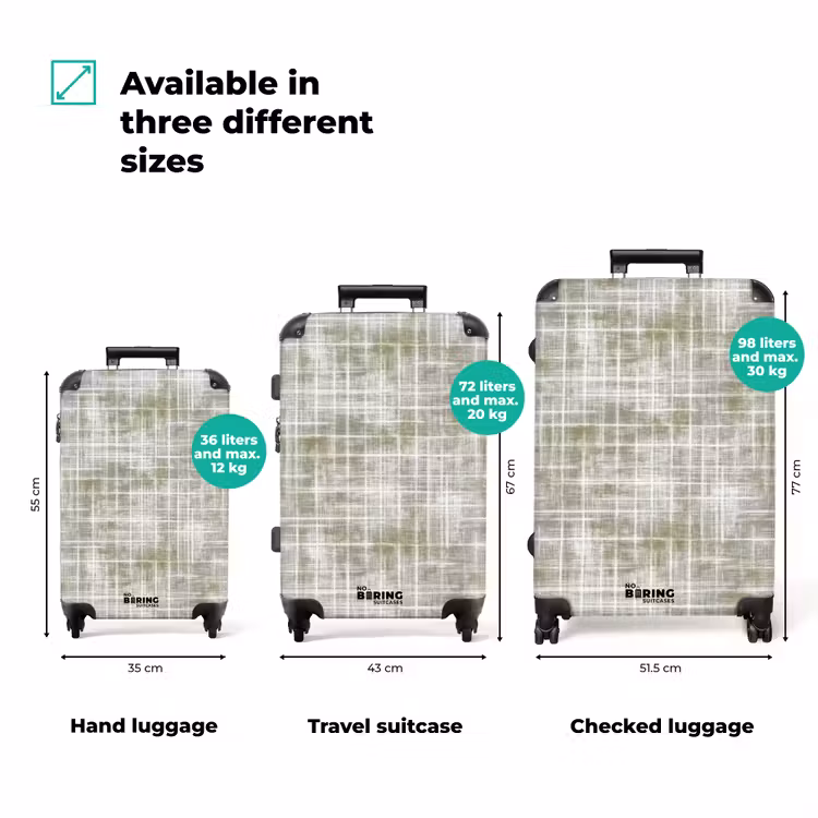 Suitcase - Linen - Pattern - Green — 3