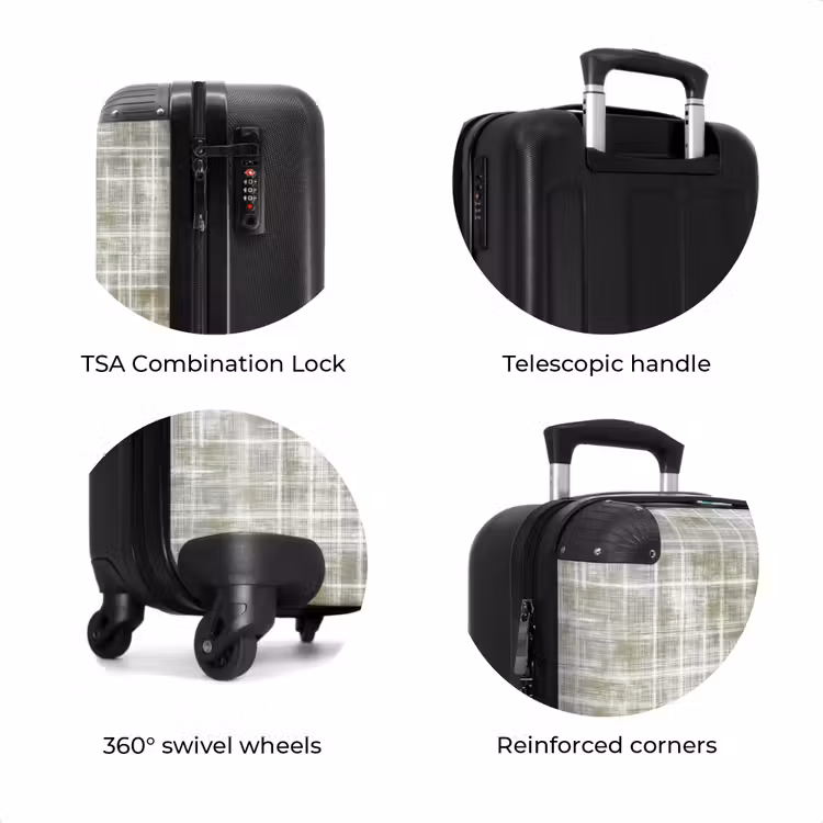 Suitcase - Linen - Pattern - Green — 8