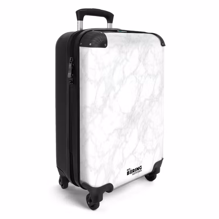 Suitcase - Minimalist - White - Gray veins — 2