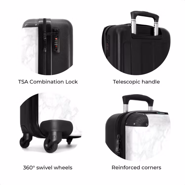 Suitcase - Minimalist - White - Gray veins — 8