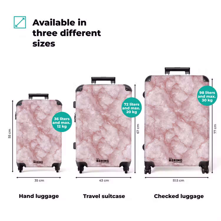 Suitcase - Pink - Quartz marble - Veins — 3