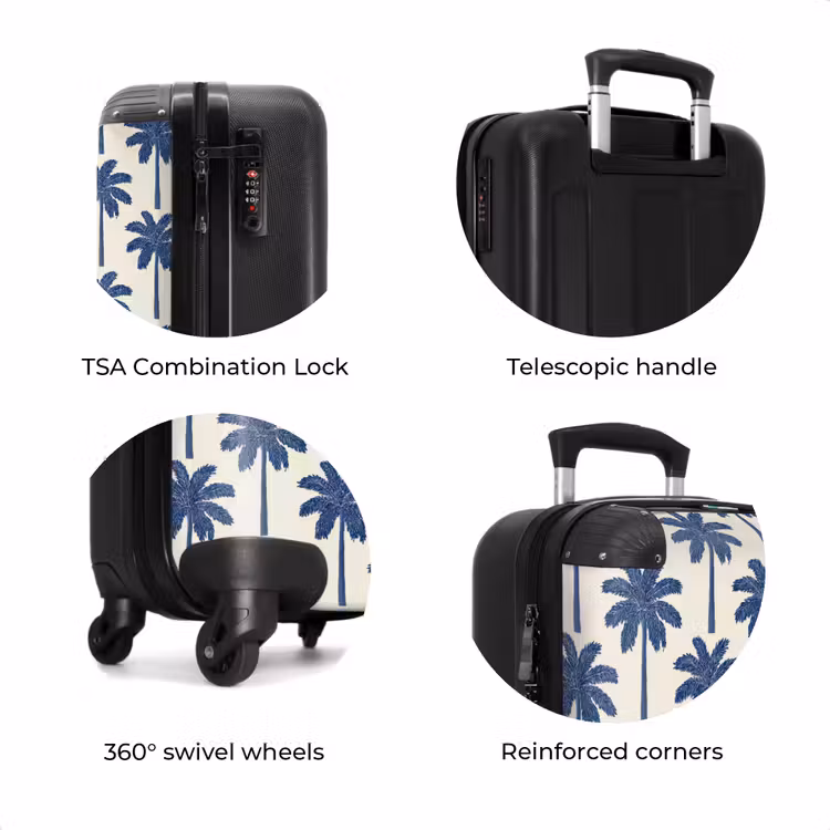 Suitcase - Symmetrical - Palm - Blue — 8