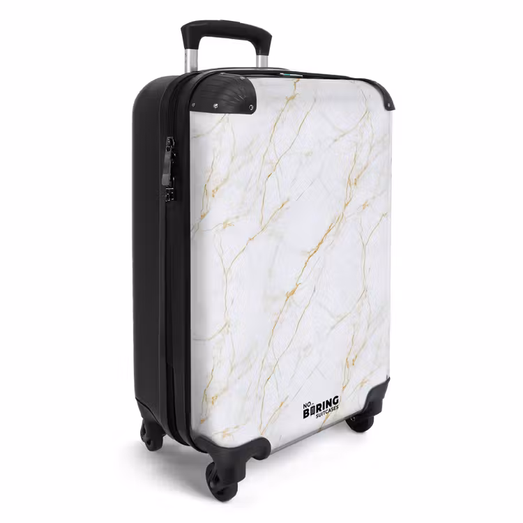 Suitcase - White - Marble - Gold - Luxurious — 2