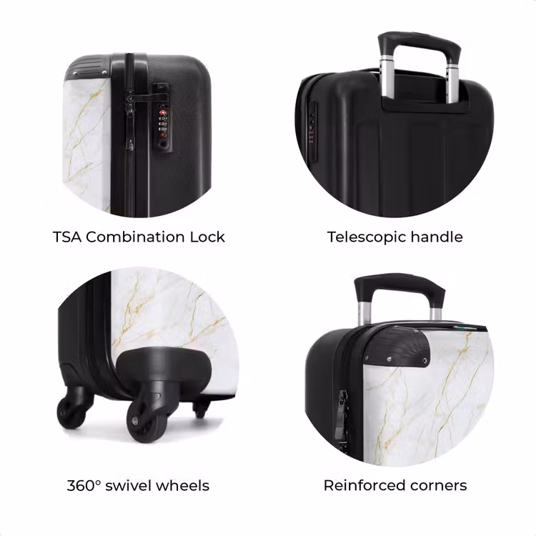 Suitcase - White - Marble - Gold - Luxurious — 8