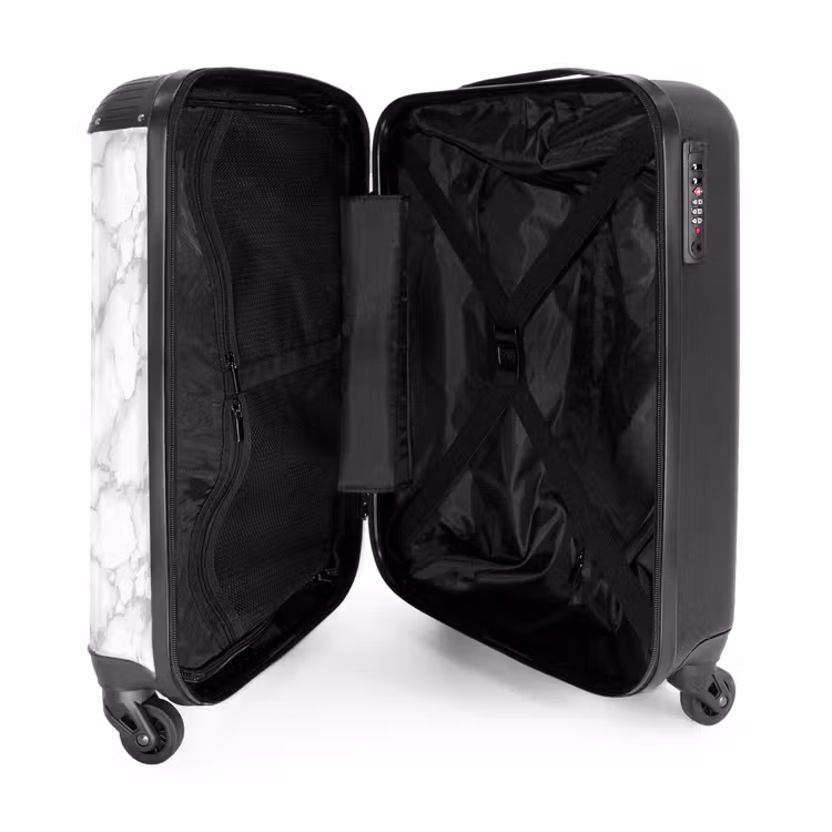 Suitcase - White - Marble - Gray — 5