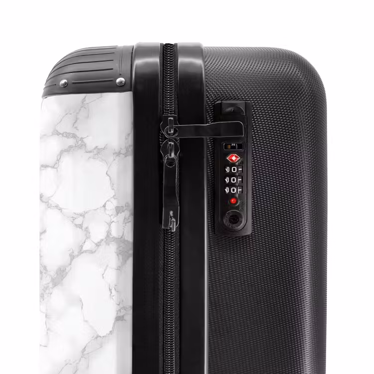 Suitcase - White - Marble - Gray — 6