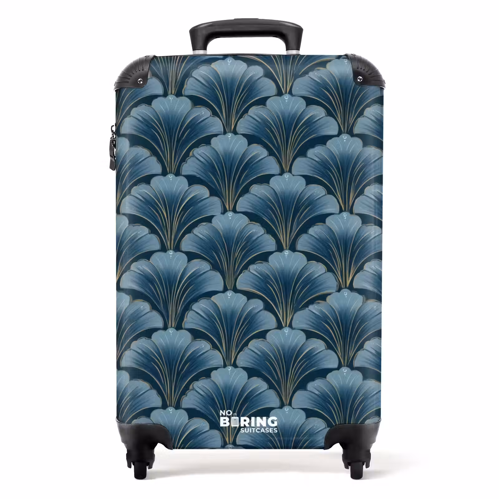 Suitcase - Pattern - Ginkgo leaf - Blue — 1