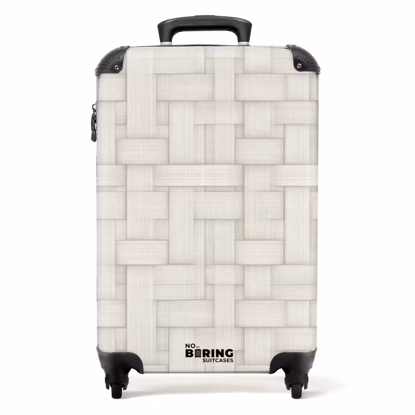 Suitcase - Wicker - Stripes - Beige — 1