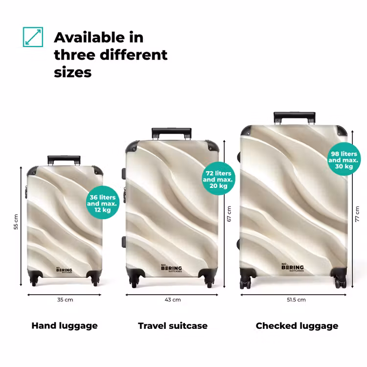 Suitcase - Diagonal - Waves - Cream — 3
