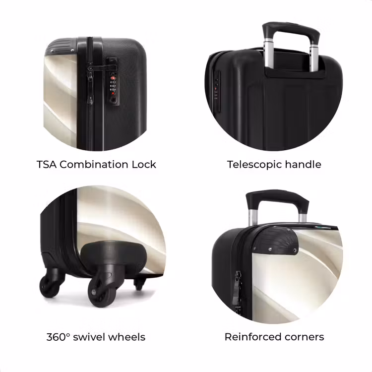 Suitcase - Diagonal - Waves - Cream — 8