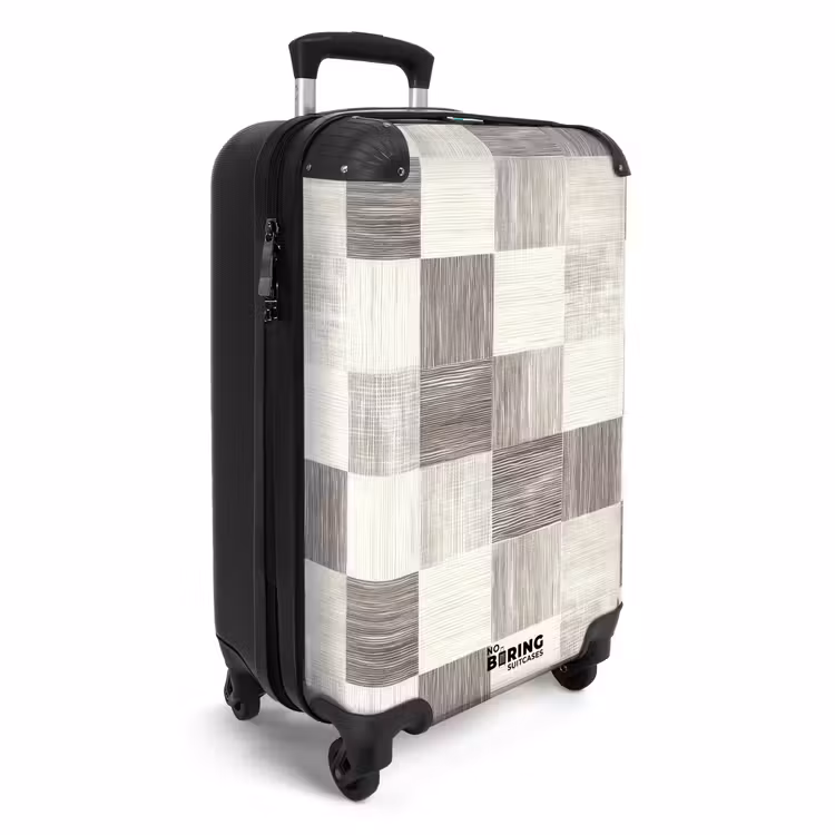 Suitcase - Pattern - Checkerboard - Woodgrain — 2