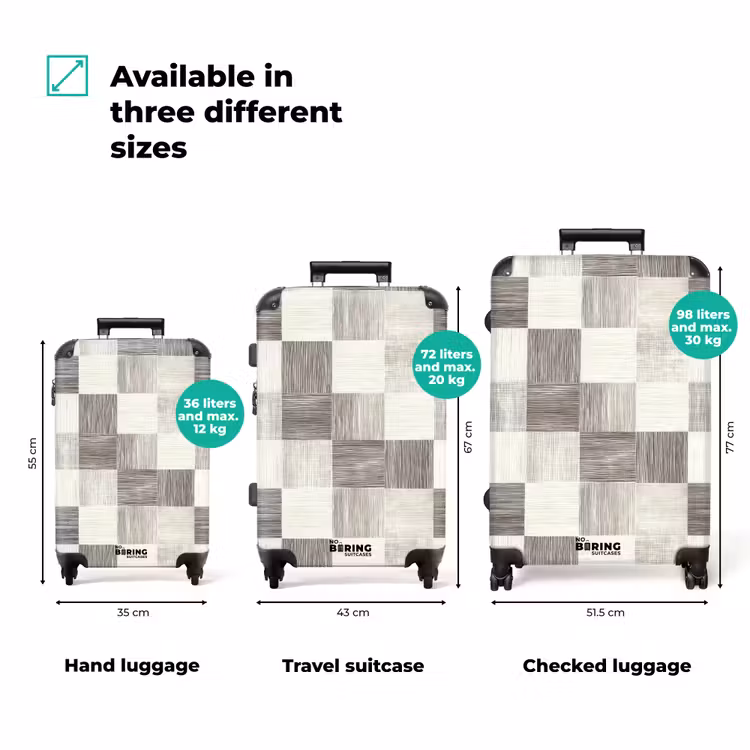Suitcase - Pattern - Checkerboard - Woodgrain — 3