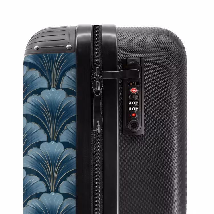 Suitcase - Pattern - Ginkgo leaf - Blue — 6