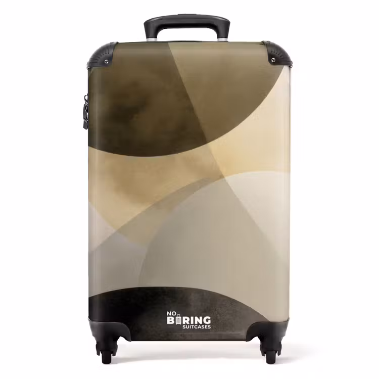 Suitcase - Planes - Abstract - Beige - Circles — 1