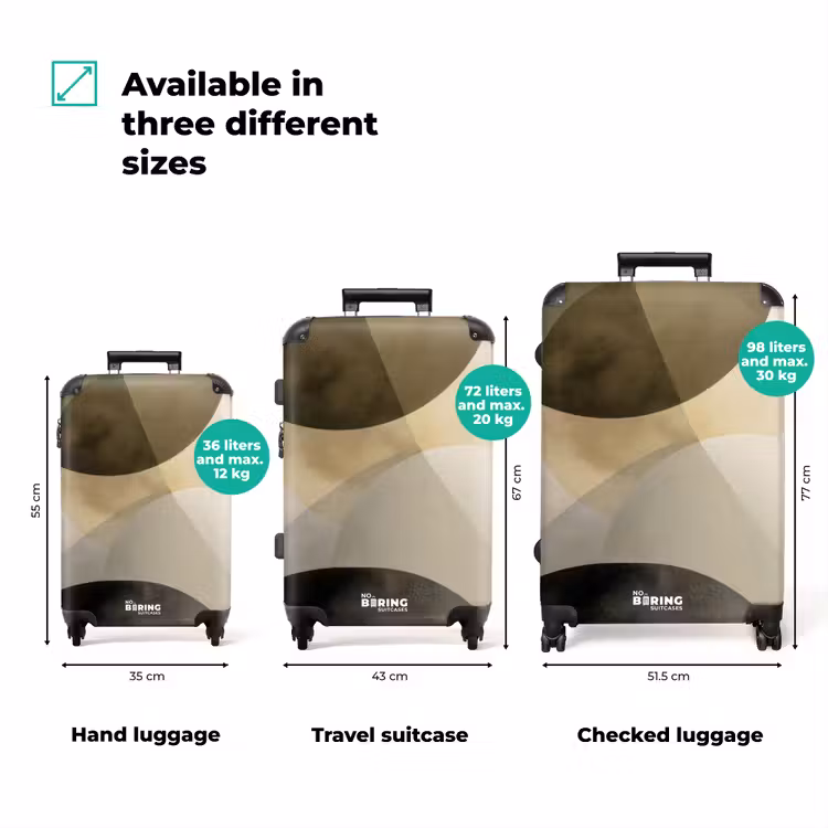 Suitcase - Planes - Abstract - Beige - Circles — 3