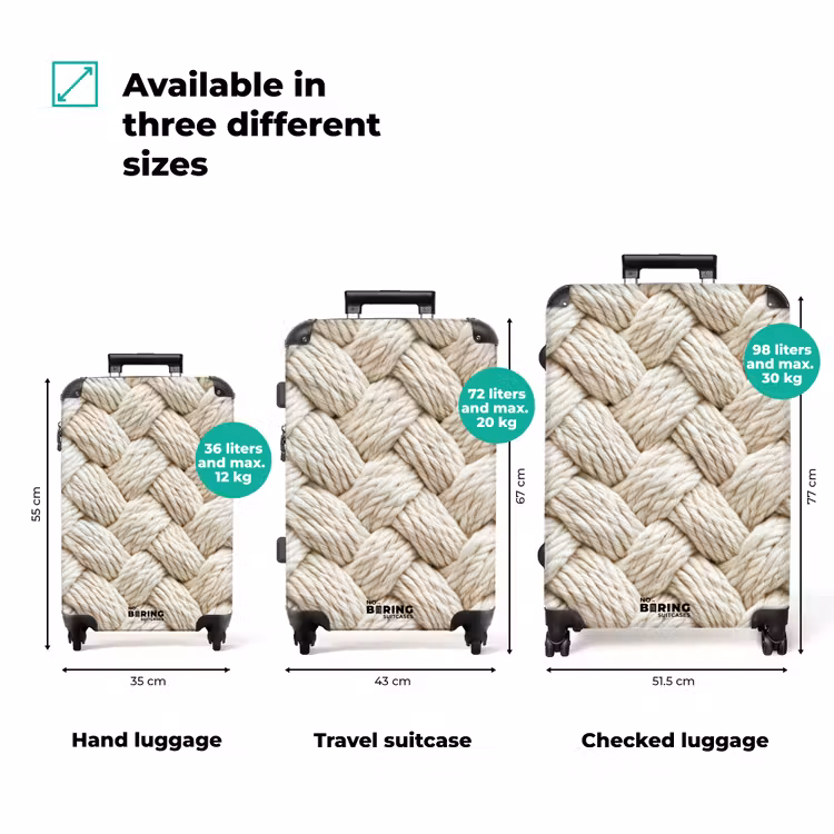 Suitcase - Rope - Knitted - Beige — 3