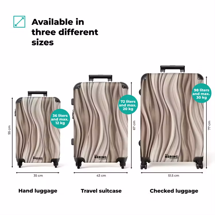 Suitcase - Waves - 3D - Cream — 3
