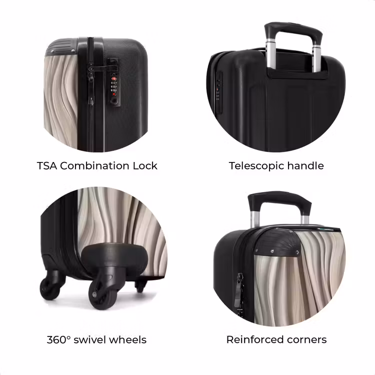 Suitcase - Waves - 3D - Cream — 8
