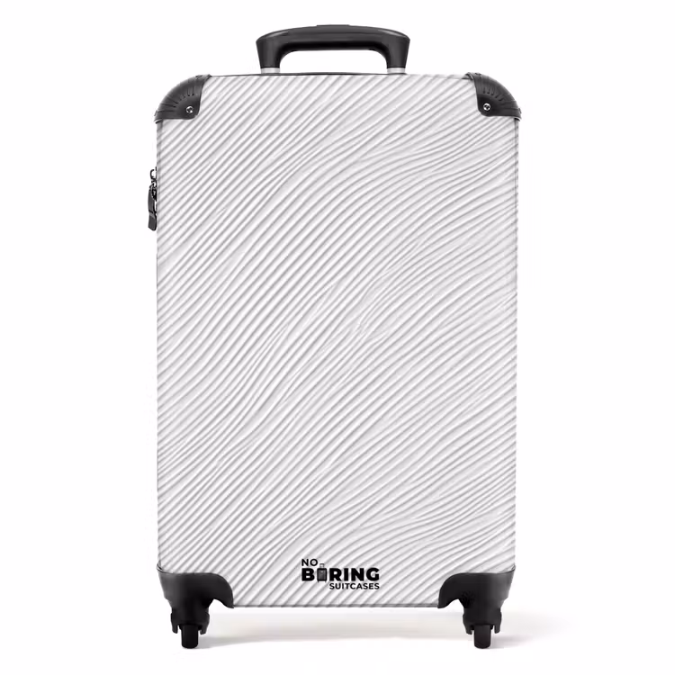 Suitcase - Waves - Ribbing - White — 1