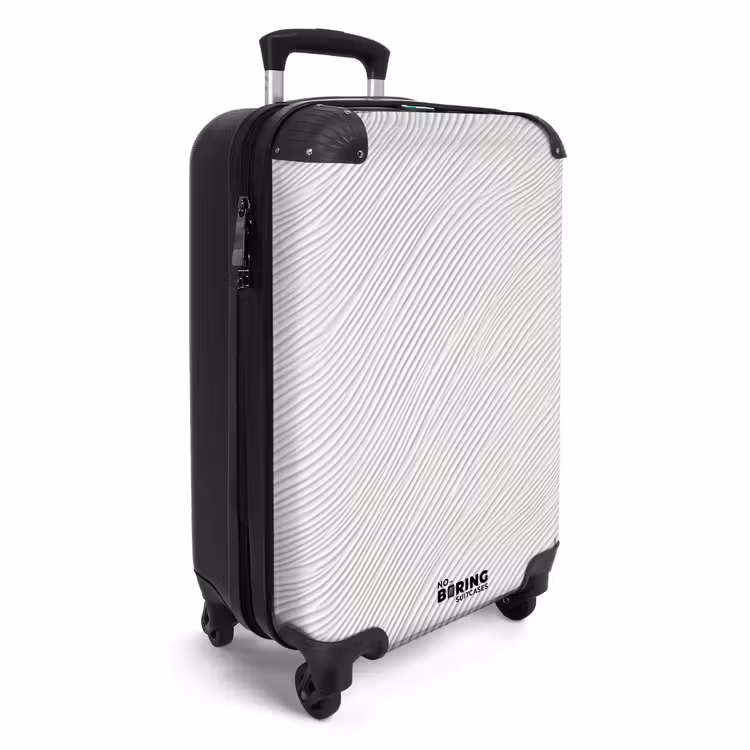 Suitcase - Waves - Ribbing - White — 2