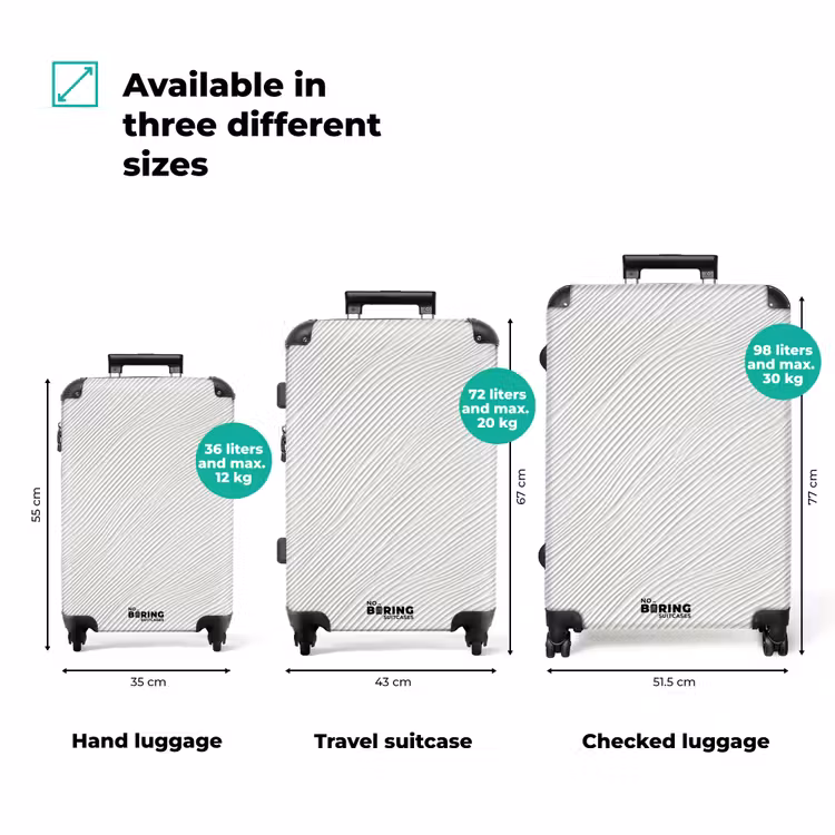 Suitcase - Waves - Ribbing - White — 3